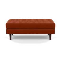 Heal's Hepburn Ottoman in Nobilis Velvet Rust Black Feet