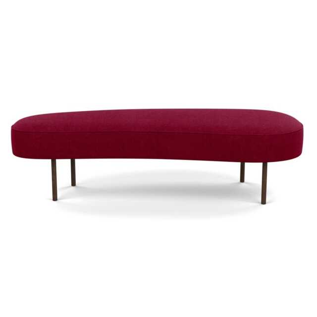 Heal's Isola Large Ottoman St Moritz Wool Red Bronze Feet