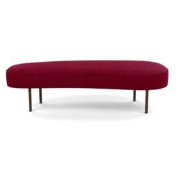 Heal's Isola Large Ottoman St Moritz Wool Red Bronze Feet