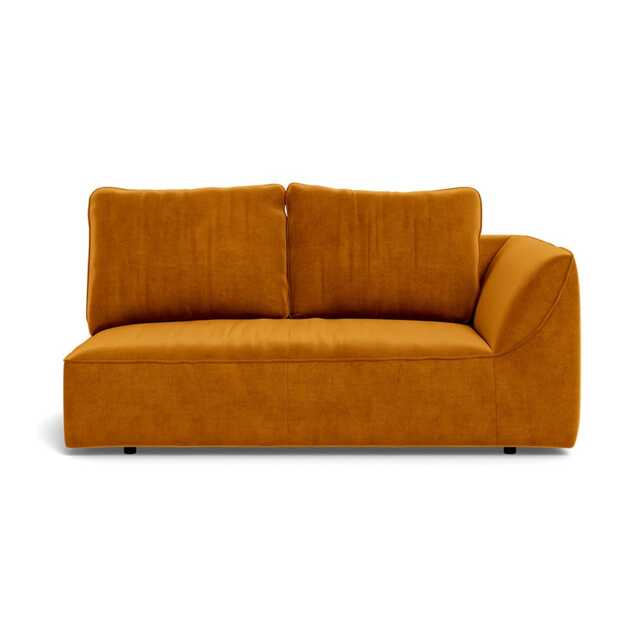 Heal's Morven Right Hand Facing 2 Seater Unit Smart Luxe Velvet Cognac