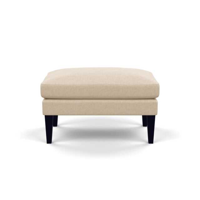Heal's Wallis Ottoman Brushed Cotton Oat Black Feet