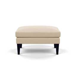 Heal's Wallis Ottoman Brushed Cotton Oat Black Feet