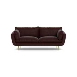 Heal's Allora 3 Seater Sofa Smart Luxe Velvet Acorn Brass Feet