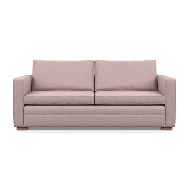 Heal's Palermo 3 Seater Sofa Siena Cotton Dusky Pink Walnut Feet