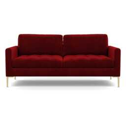 Heal's Eton 3 Seater Sofa Smart Luxe Velvet Mulberry Brass Feet