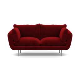 Heal's Allora 2 Seater Sofa Smart Luxe Velvet Mulberry Stainless Steel Feet