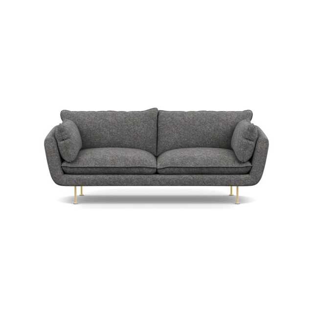 Heal's Allora 3 Seater Sofa Melton Wool Shale Brass Feet