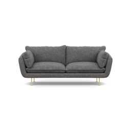 Heal's Allora 3 Seater Sofa Melton Wool Shale Brass Feet