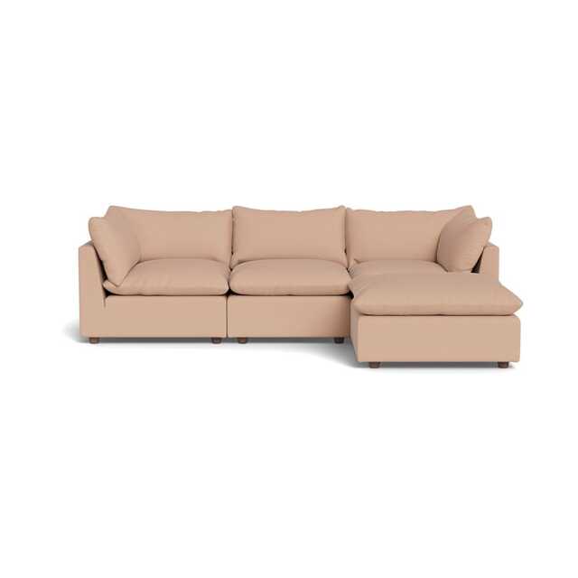 Heal's Astrid Right Hand Facing Corner Sofa Capelo Linen-Cotton Rosedale Walnut Stained Beech Feet