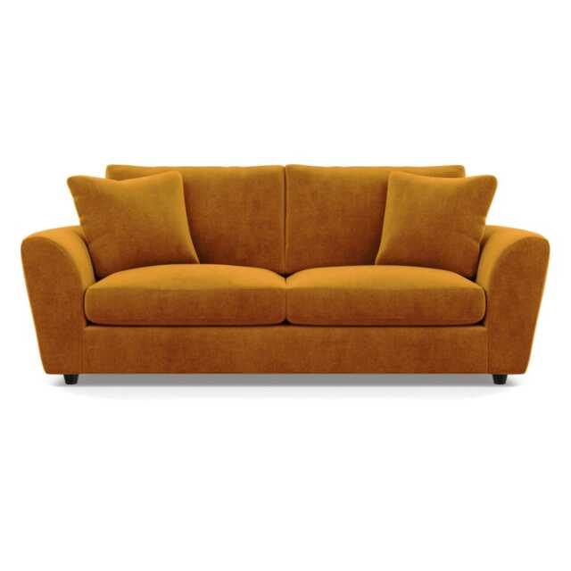 Heal's Snooze 4 Seater Sofa Smart Luxe Velvet Cognac Black Feet