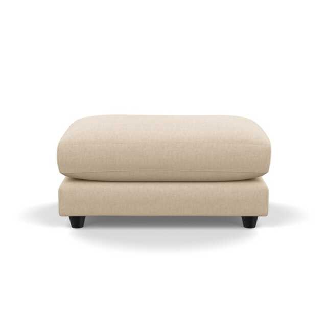 Heal's Snooze Footstool Brushed Cotton Oat Black Feet