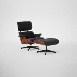 Vitra Eames Lounge Chair & Ottoman Santos Palisander Cont. Nubia 11 Anthracite Polished Black Base 05