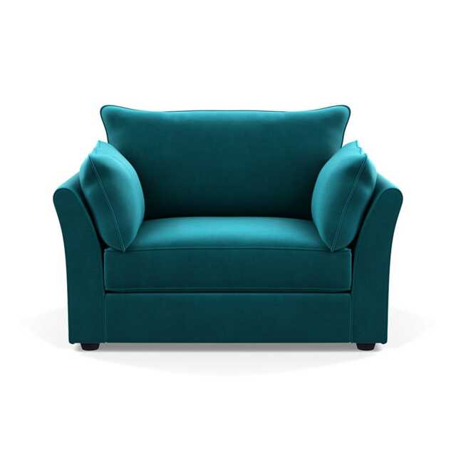Heal's Tailor Loveseat Smart Velvet Petrol Black Beech Feet