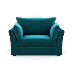 Heal's Tailor Loveseat Smart Velvet Petrol Black Beech Feet