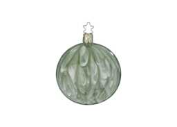 Inge's Christmas Decor Glass Symphony of Colour Bauble 8cm Sage