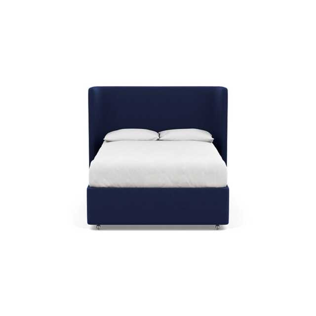 Heal's Monroe Headboard (Lift Storage) Double Melton Wool New Navy