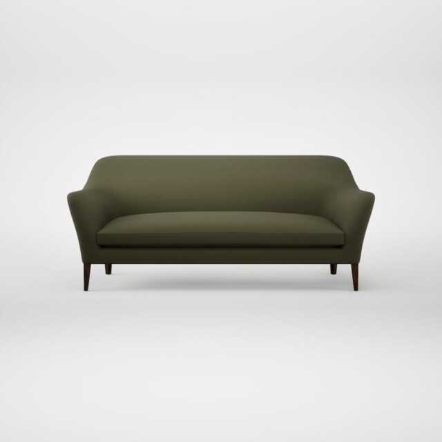 Heal's Wallis 4 Seater Sofa Smart Cotton Linen Myrtle Walnut Stained Feet