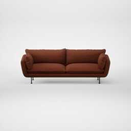 Heal's Allora 4 Seater Sofa Smart Cotton Linen Rust Black Feet