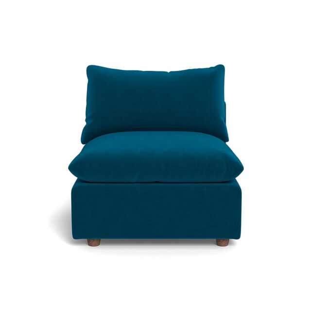 Heal's Astrid Single Unit Velvet Teal Walnut Stained Beech Feet