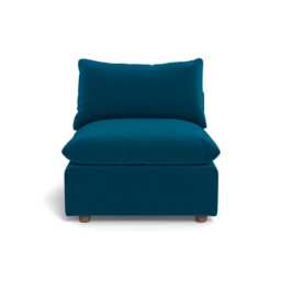 Heal's Astrid Single Unit Velvet Teal Walnut Stained Beech Feet
