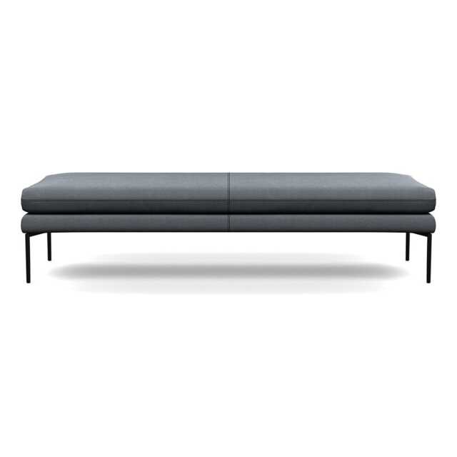 Heal's Matera Bench (180cm) Siena Cotton Shale Grey Black Feet