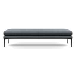 Heal's Matera Bench (180cm) Siena Cotton Shale Grey Black Feet