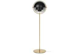 Gubi Multilite Floorlight Brass Base Black Shade