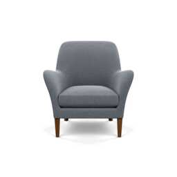 Heal's Wallis Armchair Boucle Steel Stained Oak Feet