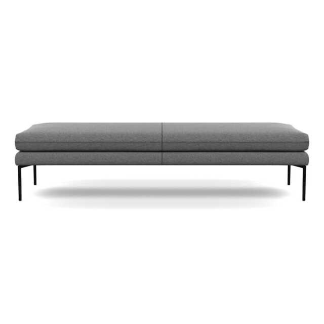 Heal's Matera Bench 180cm St Moritz Wool Light Grey 157 Black Feet
