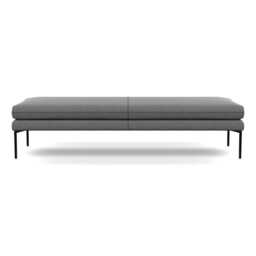 Heal's Matera Bench 180cm St Moritz Wool Light Grey 157 Black Feet
