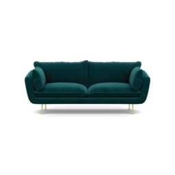 Heal's Allora 3 Seater Sofa Smart Luxe Velvet Ocean Brass Feet