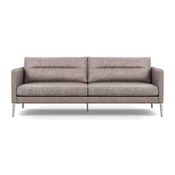 Heal's Altamura 3 Seater Sofa Old England Leather Grey Stainless Steel Feet