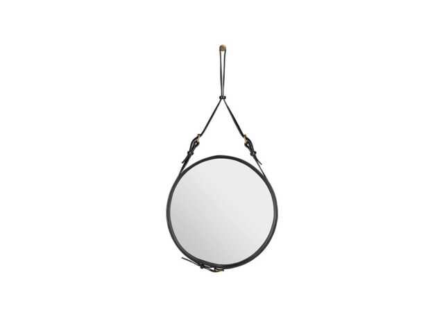 Gubi Adnet Circular Wall Mirror Ø45cm Black Leather