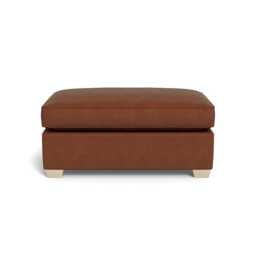 Heal's Torino Footstool Smart Luxe Velvet Tawny Natural Feet
