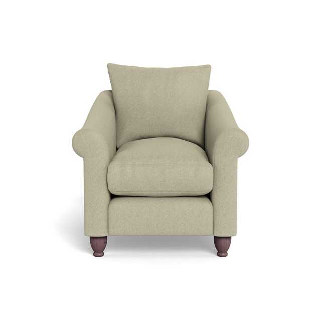 Heal's Devon Armchair Cotton Grain Dark Brown Feet