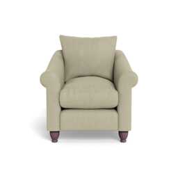Heal's Devon Armchair Cotton Grain Dark Brown Feet