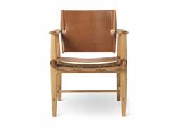 Carl Hansen & Son BM1106 Huntsman Chair Oiled Oak Cognac Leather with Brass