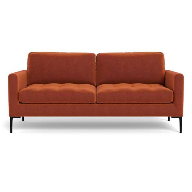Heal's Eton 3 Str Sofa Cotton Velvet Russet Black Feet