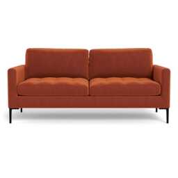 Heal's Eton 3 Str Sofa Cotton Velvet Russet Black Feet
