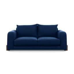 Heal's Nuvola 2 Seater Sofa Velvet Midnight Walnut Stained Feet