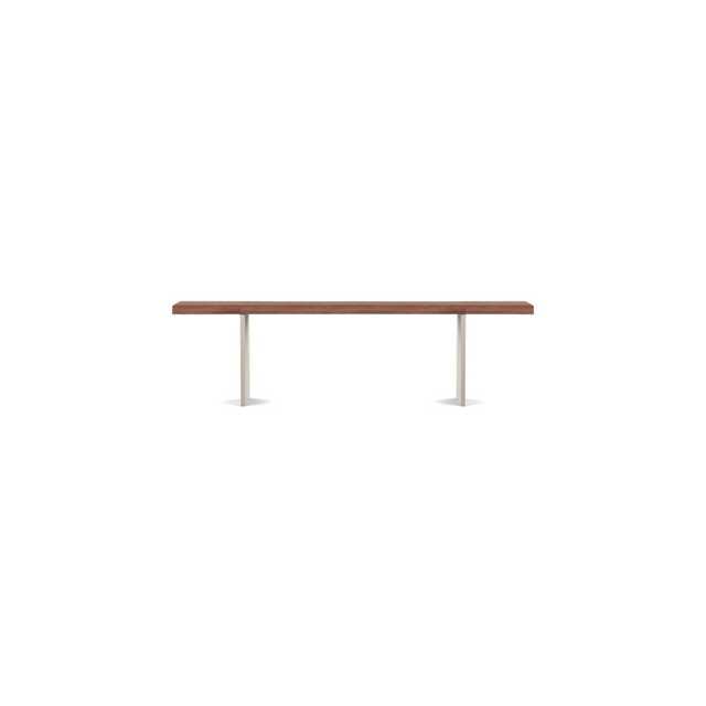 Heal's Berlin Bench 160x35cm Oiled Walnut Natural Edge Filled Stainless Steel Legs