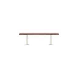 Heal's Berlin Bench 160x35cm Oiled Walnut Natural Edge Filled Stainless Steel Legs