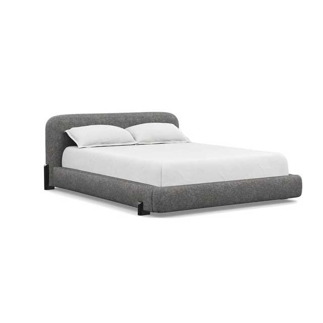 Heal's Nuvola Super King Bed Melton Wool Shale Black Painted Feet