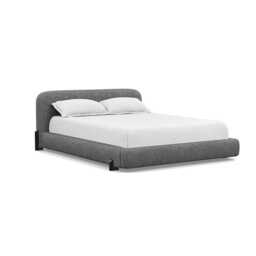 Heal's Nuvola Super King Bed Melton Wool Shale Black Painted Feet