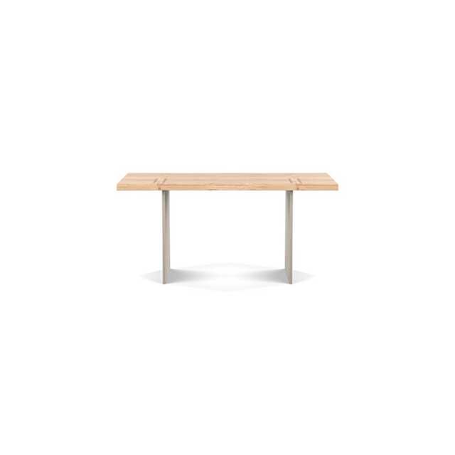 Heal's Berlin Dining Table 160x90cm White Oak Natural Edge Filled Stainless Steel Legs