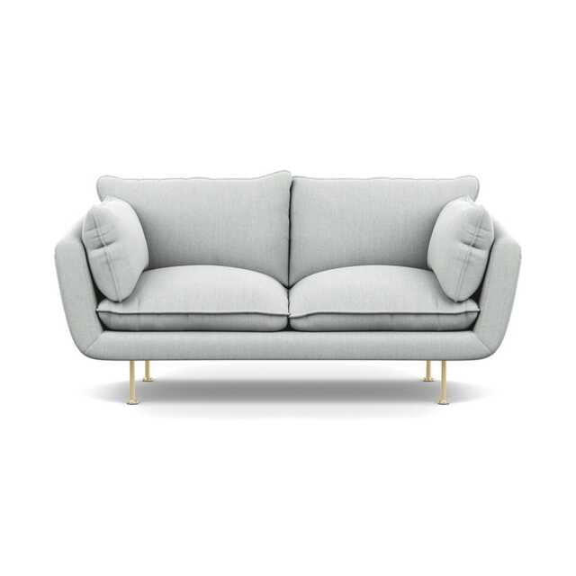 Heal's Allora 2 Seater Sofa Broad Weave Tin Brass Feet