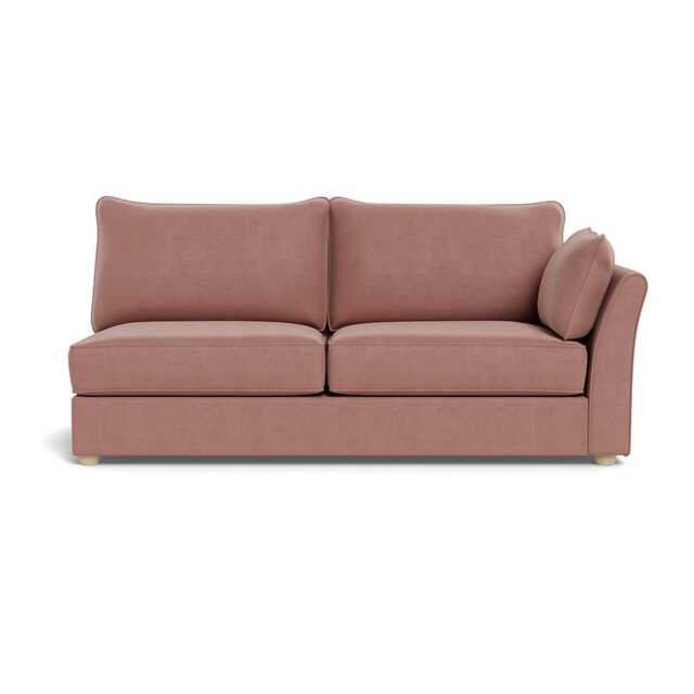 Heal's Tailor Large Unit Right Hand Facing Smart Luxe Velvet Dusky Pink Natural Beech Feet