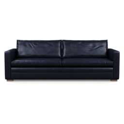 Heal's Palermo 5 Seater Sofa Stonewash Leather Black 263 Walnut Feet