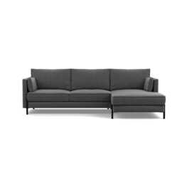 Heal's Tortona Right Hand Facing 4 Seater Corner Chaise Melton Wool Granite Black Feet - thumbnail 1