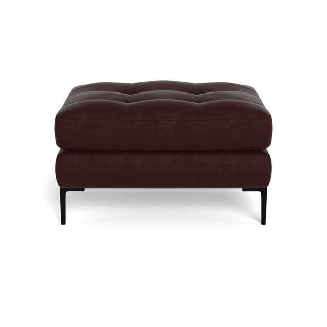 Heal's Eton Footstool Smart Luxe Velvet Acorn Black Feet